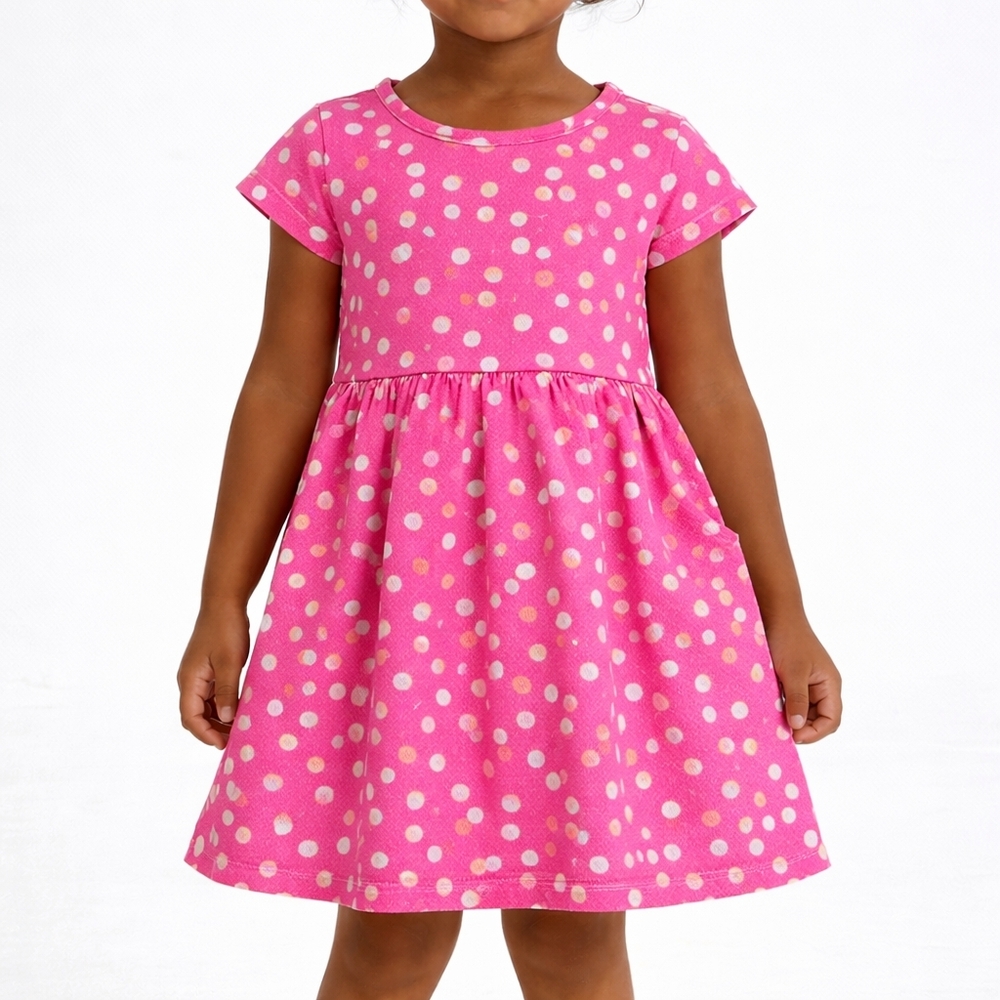 Wonder Nation Pink Polka Dot Dress Size 3T‎